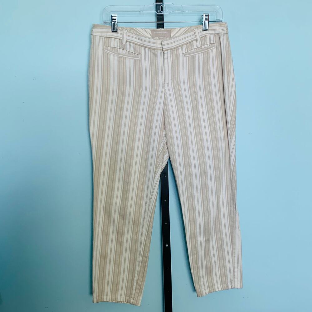 Banana Republic Factory Skinny Beige Stripe Martin Fit Pants Size 8P